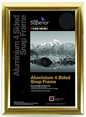 Seco Schnapprahmen, A3, Aluminium, 4-seitig, 25 mm, Aluminium - Poliertes Gold von SECO