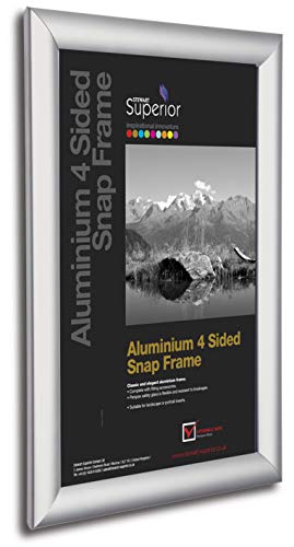 Stewart Superior 4-seitiger A3-Aluminium-Schnapprahmen, 25 mm dick zur Frontaufnahme von Bildern/Postern - Silber von SECO