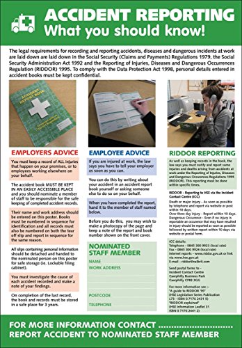 Seco Accident Reporting – What You Should Know! Poster, A2 (420 x 594 mm), 0,5 mm PVC von Stewart Superior