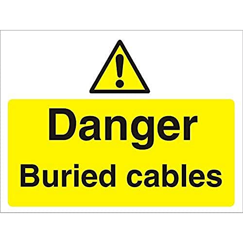 Seco Schild mit Aufschrift "Danger Buried Cables", 600 x 450 mm, geriffelte Tafel Seco Schild mit Aufschrift "Danger Buried Cables", 600 x 450 mm, geriffelte Tafel von SECO