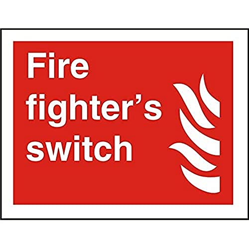 Seco Fire Fighter's Switch & Fire Schild, 300 mm x 200 mm, nachleuchtender, 1 mm halbstarrer Kunststoff von SECO