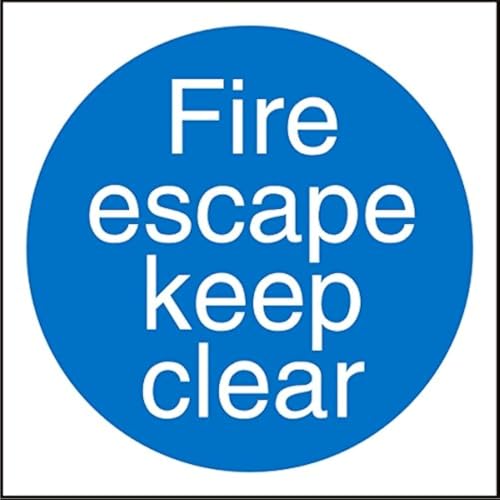 Seco Schild mit Aufschrift "Fire Escape Keep Clear", 100 x 100 mm, selbstklebendes Vinyl von SECO