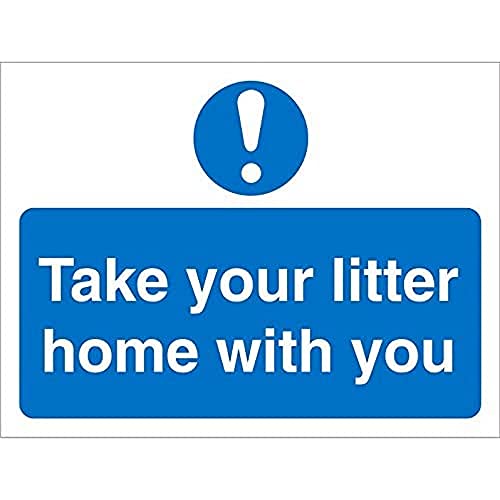 Seco Schild "Take Your Litter Home with You", 300 x 200 mm, selbstklebendes Vinyl von SECO