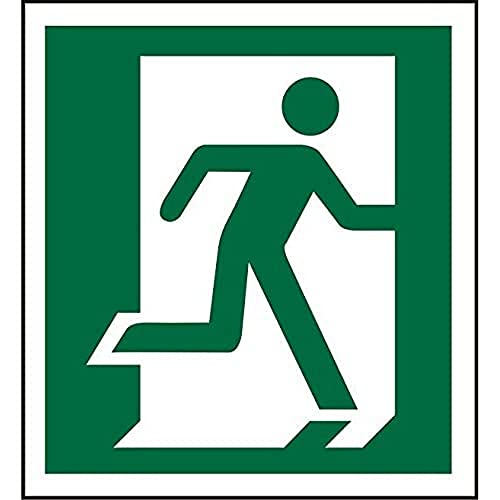 Seco Schild mit Aufschrift "Fire Exit" – Mann läuft durch die Tür, rechts, 150 mm x 150 mm, selbstklebendes Vinyl von SECO