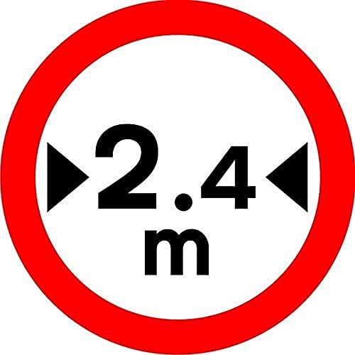 Seco Verkehrsschild "No Vehicles Over Maximum Width of 2.4m", 450 mm x 450 mm, 3 mm Aluminium-Verbundwerkstoff von Stewart Superior