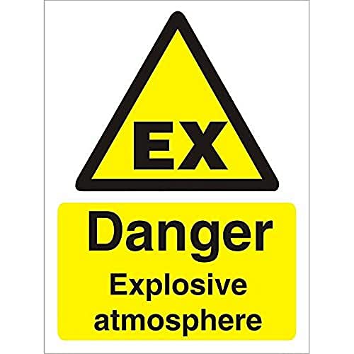 Seco Schild "Danger Explosive Atmosphere", 300 x 400 mm, 1 mm, halbstarrer Kunststoff von Stewart Superior