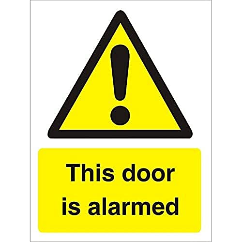 Seco Warnschild "Warning This Door is Alarmed", 200 mm x 300 mm, 1 mm, halbstarrer Kunststoff von SECO