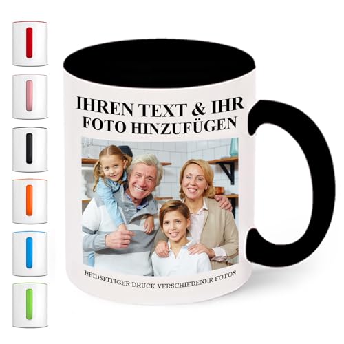 Tasse Personalisiert mit Foto-Personalisierte Tasse mit Foto Text Logo-Personalisiertes Geschenk für Papa Mama Bester Freund Geburtstag Valentinstag-Multiple Fonts und Farben-11Oz von SECOGM