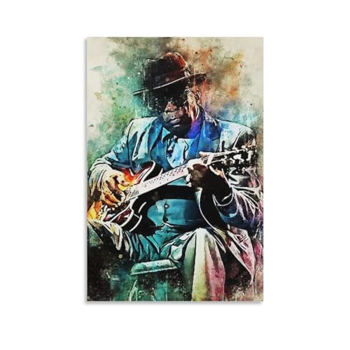 Leinwand-Poster, passend für John Lee Hooker Blues Sänger, bunt, High-Definition-Druck, für Zuhause, Büro, Wandkunst, Deco, 60 x 90 cm von SECOLI