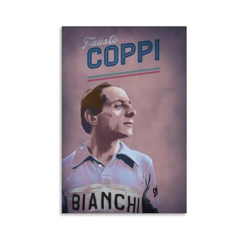 SECOLI Angelo Fausto Coppi italienischer Radfahrer Vintage Leinwand Poster High Definition Druck für Home Office Wall Art Deco 50 x 75 cm ungerahmt von SECOLI