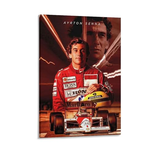 SECOLI Ayrton Senna Great Formula Racing Driver Tribute Art Canvas Poster High Definition Printing For Home Office Wall Art Deco Frame-style 12x18inch(30x45cm) von SECOLI
