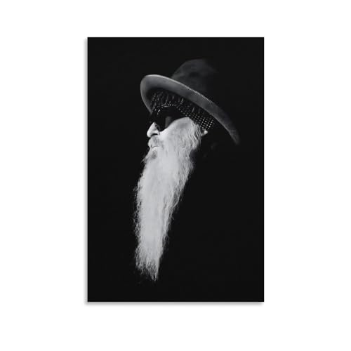 SECOLI Billy Gibbons Kunst-Leinwand-Poster, hochauflösender Druck für Zuhause, Büro, Wandkunst, Deco, 40 x 60 cm von SECOLI