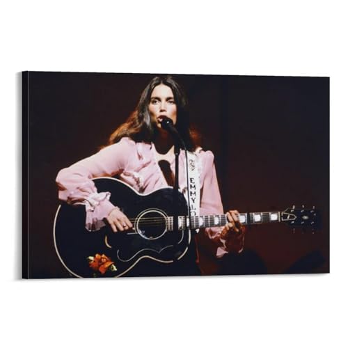 SECOLI Emmylou Harris Foto-Leinwand-Poster, High-Definition-Druck, für Zuhause, Büro, Wandkunst, Deco, Rahmen-Stil, 30 x 45 cm von SECOLI