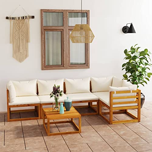SECOLI Gartenlounge Outdoor Holz Balkonmöbel Gartenmöbel Set Loungemöbel Terrasse Lounge Set Holz Terassenmöbel Sitzgruppe Garten Sofagarnitur Massivholz Akazie 6-TLG-Type-4 Creme SECOLI Gartenlounge Outdoor Holz Balkonmöbel Gartenmöbel Set Loungemöbel Terrasse Lounge Set Holz Terassenmöbel Sitzgruppe Garten Sofagarnitur Massivholz Akazie 6-TLG-Type-4 Creme von SECOLI