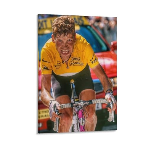 SECOLI Jan Ullrich Leinwandposter, Motiv: Deutscher Rennrad-Rennfahrer, hochauflösender Druck für Zuhause, Büro, Wandkunst, 40 x 60 cm, Rahmenstil von SECOLI