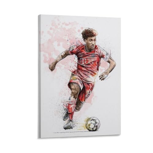 SECOLI Kingsley Coman Fußballspieler-Kunstwerk, Leinwand-Poster, High-Definition-Druck, für Heimbüro, Wandkunst, Deco, Rahmen-Stil, 20 x 30 cm von SECOLI