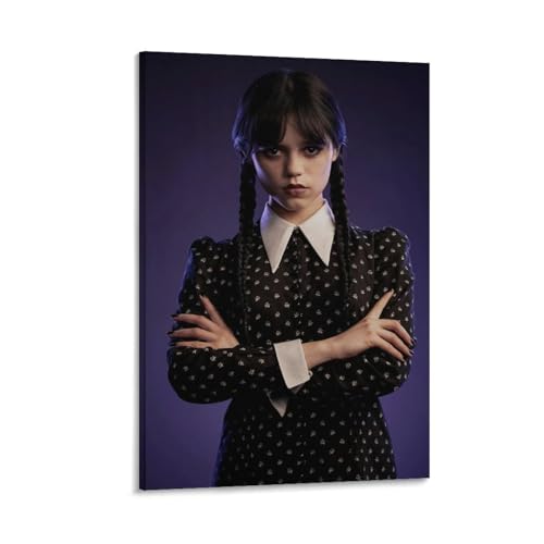 SECOLI Leinwandposter Wednesday Addams, hochauflösender Druck, für Zuhause, Büro, Wandkunst, 30 x 45 cm, Rahmenstil von SECOLI