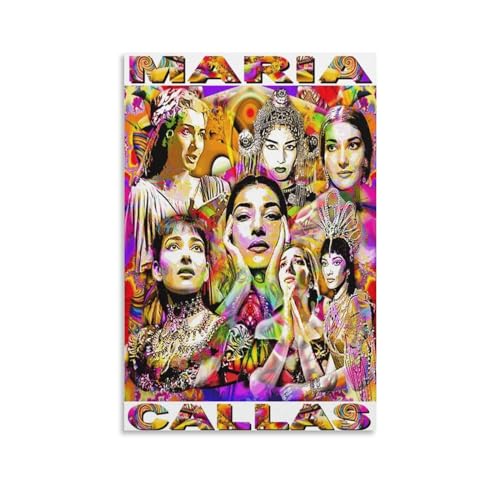 SECOLI Maria Callas Porträt Kunstwerk Leinwand Poster High Definition Druck für Home Office Wall Art Deco ungerahmt 30 x 45 cm von SECOLI