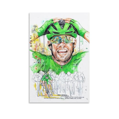 SECOLI Mark Cavendish Radfahrer-Kunst, Leinwand-Poster, dekoratives Gemälde, Wandkunst, Bilddruck, moderne Dekoration, 20 x 30 cm, ungerahmter Stil von SECOLI