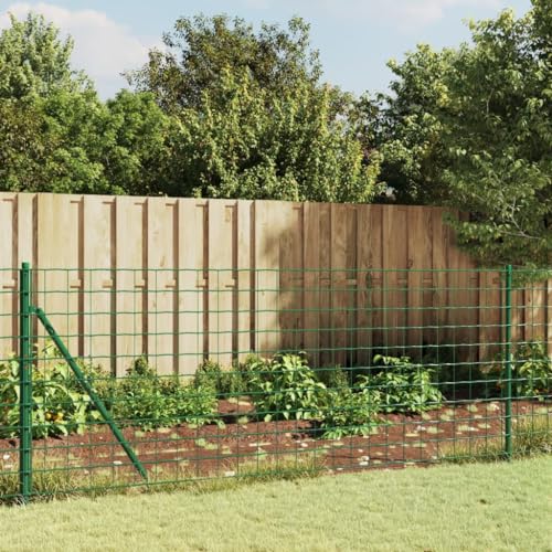 SECOLI Maschendrahtzaun Gartenzaun Set Komplettset Zaun Gartenzaunset Zaunset Drahtzaun Maschendraht Absperrzaun -Grün-0.8 x 10 m von SECOLI