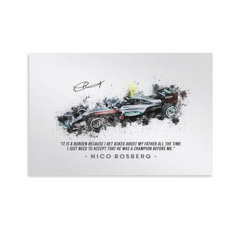 SECOLI Nico Rosberg 2016 Auto-Leinwand-Poster, dekoratives Gemälde, Wandkunstdruck, modernes Dekor, 20 x 30 cm von SECOLI