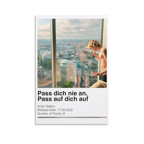 SECOLI Pass Dich Nie An Pass Auf Dich Auf – Makko Album Cover Leinwand Poster Dekorative Malerei Wandkunst Bild Druck Moderne Dekoration 30 x 45 cm von SECOLI