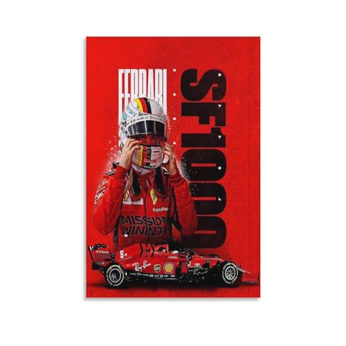 SECOLI Sebastian Vettel Formula Racing Driver Art Leinwand Poster High Definition Druck für Home Office Wall Art Deco 50 x 75 cm von SECOLI