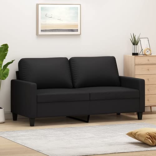 SECOLI Sofa 2 sitzer 2er Couch 2 sitzer Sofa Lounge Couch Sofas & Couches für Wohnzimmer/Schlafzimme-Schwarz-Kunstleder-2-Sitzer:140cm von SECOLI