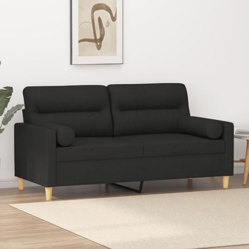 SECOLI Sofa 2 sitzer 2er Couch 2 sitzer Sofa Lounge Couch Sofas & Couches für Wohnzimmer/Schlafzimmer/Büro/Wohnun-Schwarz-Stoff-2-Sitzer:140cm-2 von SECOLI