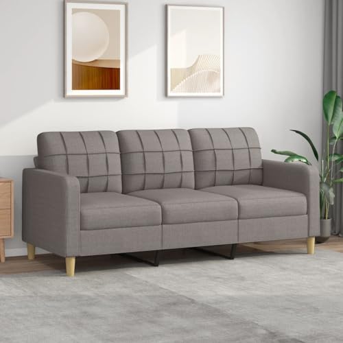SECOLI Sofa 3 sitzer 3 sitzer Sofa 3er Couch Lounge Couch Sofa Couch Couch Klein für Wohnzimmer/Schlafzimmer/Büro/Wohnung-3-Sitzer:180cm-Taupe-Stoff von SECOLI