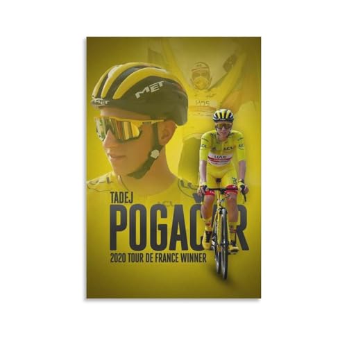 SECOLI Tadej Pogacar Radfahrer Kunst Leinwand Poster High Definition Druck für Home Office Wall Art Deco 20 x 30 cm von SECOLI