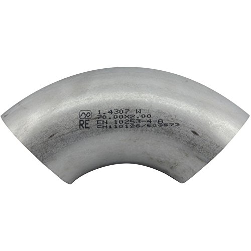 SECOTEC Edelstahl Rohrbogen 1.4301 Geschweißt, 90 Grad, Durchmesser 35 mm, Stärke 2 mm von SECOTEC