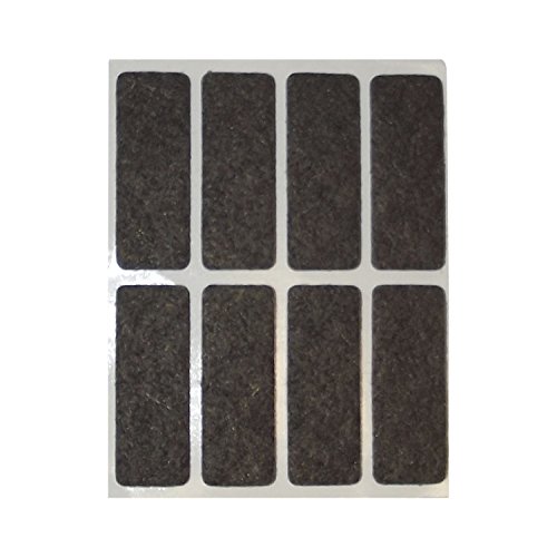 SECOTEC Filzgleiter selbstklebend | eckig 44x16 mm | braun | 8 Stück von SECOTEC