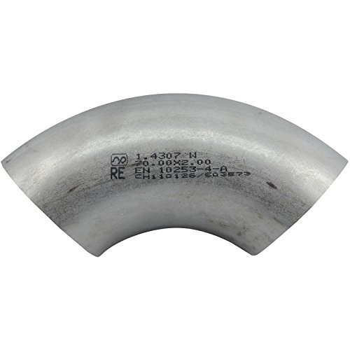 SECOTEC VAS7 Edelstahl Rohrbogen 1.4301 Geschweißt, 90 Grad, Durchmesser 30 mm, Stärke 2 mm von vasalat