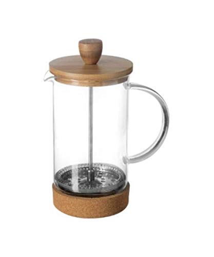 Frenchpress Kaffeedrücker Teepresse Siebstempel-Kanne Glas Bambus Kork 600 ml für 2 Pott Kaffee oder Tee von SECRET DE GOURMET