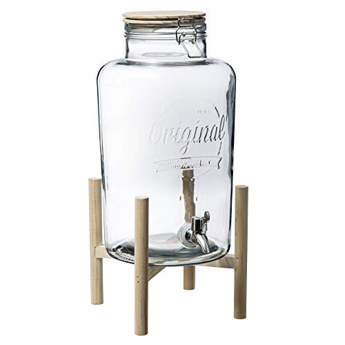 SECRET DE GOURMET Vorratsglas mit Hahn, auf Rack, 8 l, Glas von SECRET DE GOURMET