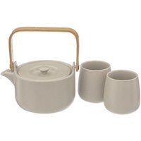 Teekanne 50 cl mit 2 Tassen, 200 ml, aus weißem Steingut Secret De Gourmet von SECRET DE GOURMET