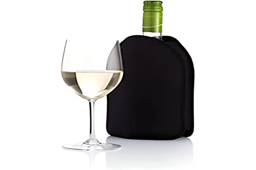 Wine or Cava Bottle Cooler Cover, Adjustable, Neoprene, Gel, Black. von SECRET GOURMET