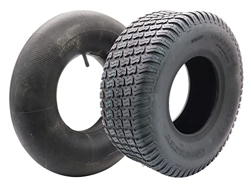 SECURA Reifen inkl. Schlauch 18x6.50-8 kompatibel mit diverse Aufsitzmäher Rasentraktor von SECURA