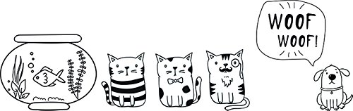 SECURIT Pets Thema Fenster Schablonen inkl. Kreide Marker, Weiß, A3 Größe, Set von 3 von SECURIT