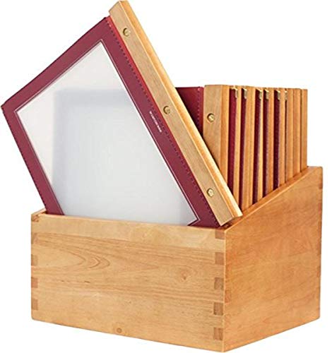 SECURIT Wood-Range Weinkarte (x20) Box, inkl. 2 dopplete Einlage für Menüs (für 4 Seiten A4), Weinrot, Holz, Rot von SECURIT