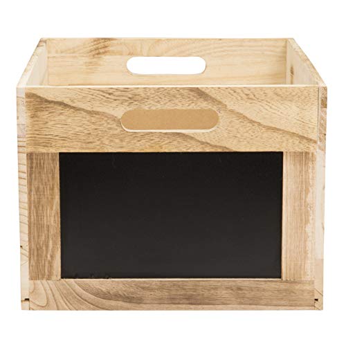 Securit CR-CB Holzbox / Tablecaddy mit Kreidetafelflächen, ca. 21 x 35 x 28,3 cm groß, aus Paulownia Holz, zum leichten Selbstaufbau, zur Aufbewahrung und Dekoration von SECURIT