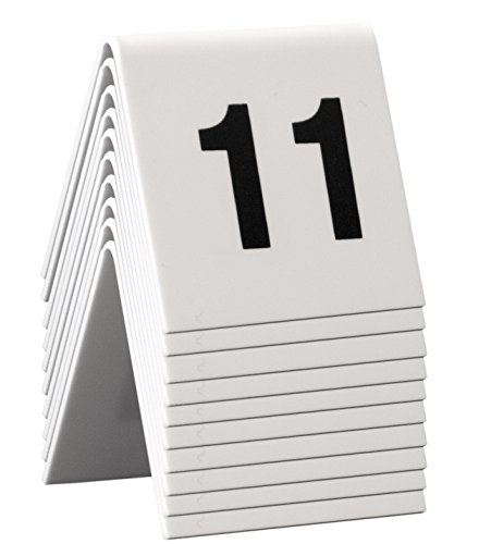 Securit Tischnummernset 11-20. Weißes Acryl mit schwarzer Schrift (10er Set) von SECURIT