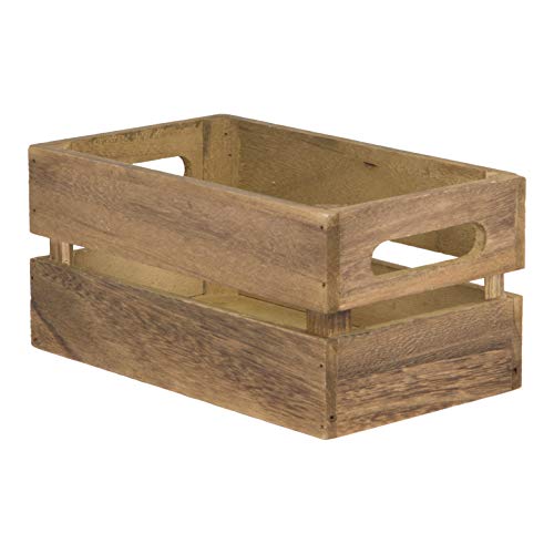 Securit Vintage Mini Holzkiste Tisch Caddy – 14,1 x 24,1 cm Aufbewahrungsbox Gewürzhalter Utensilienhalter Organizer von SECURIT