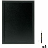 Tafel Securit aus Teakholz de Wand schwarz 80 x 60 cm von SECURIT