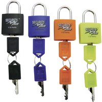 Security Plus - v 22-4 Vorhängeschloss 4er Set Neongelb, Blau, Orange, Schwarz Schlüsselschloss von SECURITY PLUS