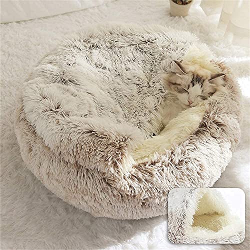 Höhle Haustierbett Weiches Haustier Schlafkissen Bett Haustier Beruhigendes Sofa Höhle Haus Katzen Nest Kleine Hunde Plüsch Donut Bett für Indoor Katzen Welpen von SEDOXX