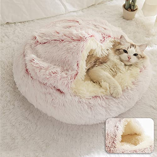 Höhle Haustierbett Weiches Haustier Schlafkissen Bett Haustier Beruhigendes Sofa Höhle Haus Katzen Nest Kleine Hunde Plüsch Donut Bett für Indoor Katzen Welpen von SEDOXX