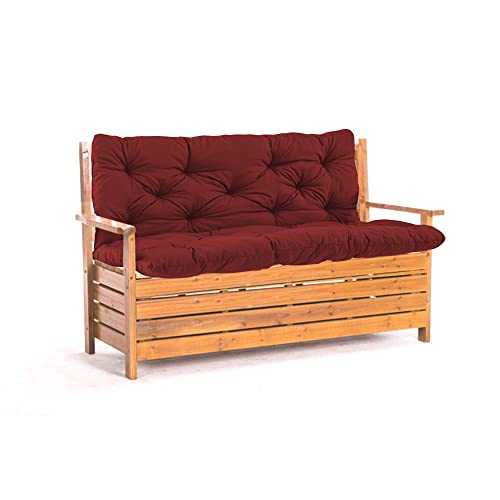 SEDOXX Schaukelsitzkissen mit Band, 8 cm dick, Möbelkissen mit Rückenlehne, Terrassenkissen, Ersatzmatratze für lange Bank, Boden, Veranda, Gartenliege, 100 x 100 x 8 cm, Weinrot SEDOXX Schaukelsitzkissen mit Band, 8 cm dick, Möbelkissen mit Rückenlehne, Terrassenkissen, Ersatzmatratze für lange Bank, Boden, Veranda, Gartenliege, 100 x 100 x 8 cm, Weinrot von SEDOXX