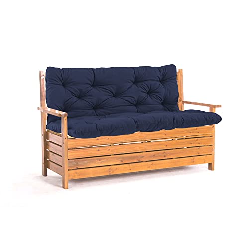 SEDOXX Schaukelsitzkissen mit Band, 8 cm dick, Möbelkissen mit Rückenlehne, Terrassenkissen, Ersatzmatratze für lange Bank, Boden, Veranda, Gartenliege, 120 x 100 x 8 cm, Marineblau SEDOXX Schaukelsitzkissen mit Band, 8 cm dick, Möbelkissen mit Rückenlehne, Terrassenkissen, Ersatzmatratze für lange Bank, Boden, Veranda, Gartenliege, 120 x 100 x 8 cm, Marineblau von SEDOXX